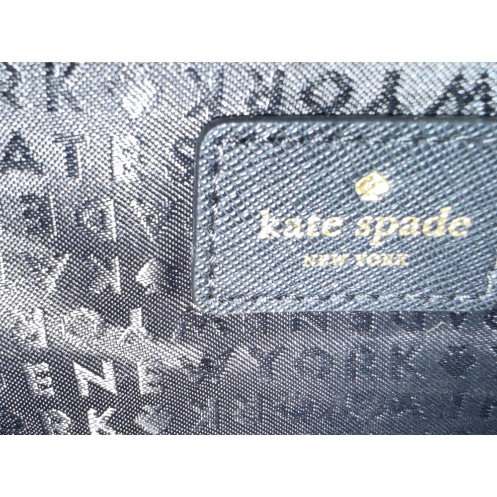 Kate Spade New‎ York Black Saffiano Leather Tote Bag Gold Tone Logo PXRU4545 - Picture 8 of 15
